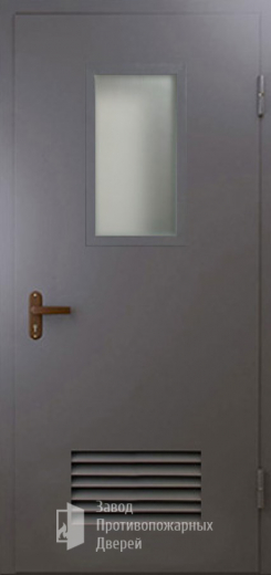 Фото двери «Техническая дверь №5 со стеклом и решеткой» в Лосино-Петровскому
