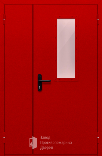 Фото двери «Полуторная со стеклом (красная)» в Лосино-Петровскому