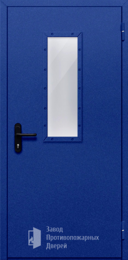 Фото двери «Однопольная со стеклом (синяя)» в Лосино-Петровскому