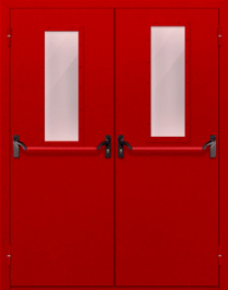Фото двери «Двупольная с стеклом и антипаникой (красная)» в Лосино-Петровскому