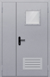 Фото двери «Полуторная со стеклопакетом и решеткой» в Лосино-Петровскому