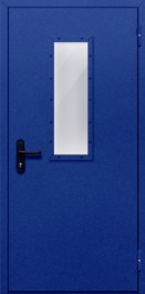 Фото двери «Однопольная со стеклом (синяя)» в Лосино-Петровскому